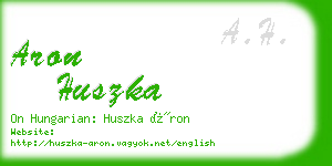 aron huszka business card